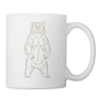 Minimalistische Bär Silhouette Freiheit Nationalpa - Tasse - Weiß - Rechts
