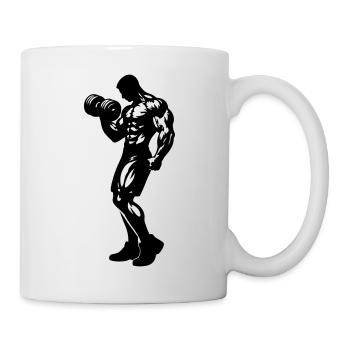 Haltère Silhouette de Fitness - Mug blanc - blanc - Droite