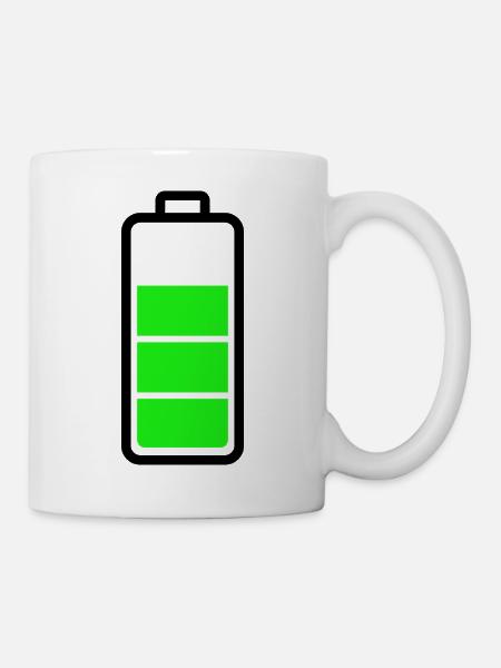 schwache Batterie - Tasse - Weiß