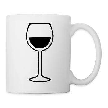 Wein Weinglas schwarz Rotwein Weißwein  - Tasse - Weiß - Rechts