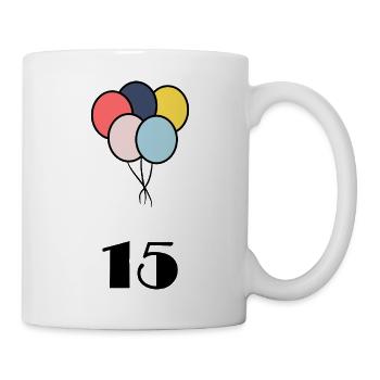 15. 15 ANS. 15e ANNIVERSAIRE. ANNIVERSAIRE 15 ANS. - Mug blanc - blanc - Droite