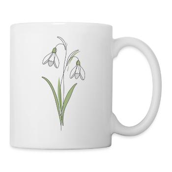 Illustration d’illustration de lignes de perce-neige - Mug blanc - blanc - Droite