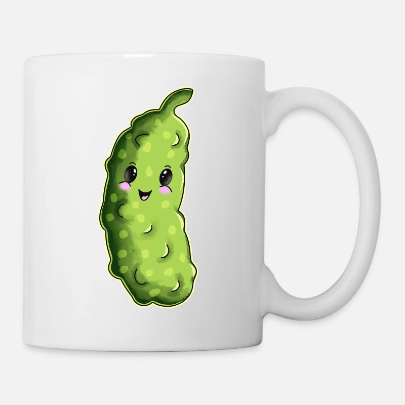 Cuddly Cucumber Cartoon - Mug - white