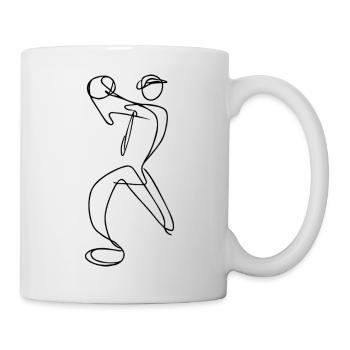 Cricket Bowler Drawing - Mug - white - Right