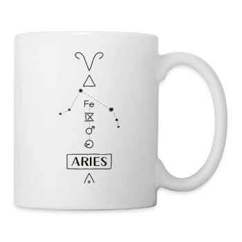 Aries - Widder Sternzeichen - schwarz - Tasse - Weiß - Rechts