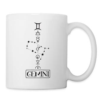 Gemini - Zwilling Sternzeichen - schwarz - Tasse - Weiß - Rechts