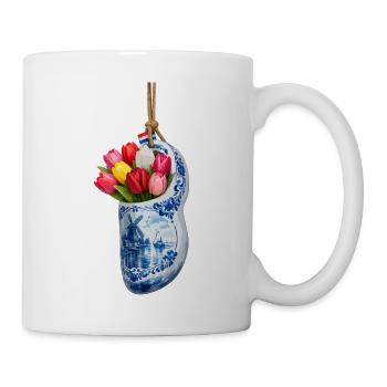Tulips in blue Delft clog - Mug - white - Right