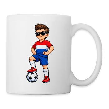 Football, Boy Fan des Pays-Bas, drapeau néerlandais - Mug blanc - blanc - Droite