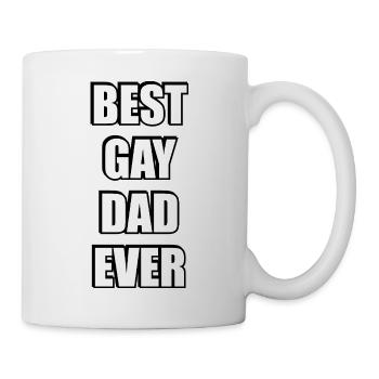 Meilleur T-shirt de Typographie Meilleur Papa Gay Jamais - Mug blanc - blanc - Droite