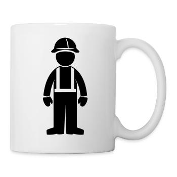 Bauarbeiter  - Tasse - Weiß - Rechts