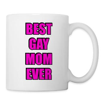 Best Gay Mom Ever Magenta Text LGBT Pride Month - Mug - white - Right