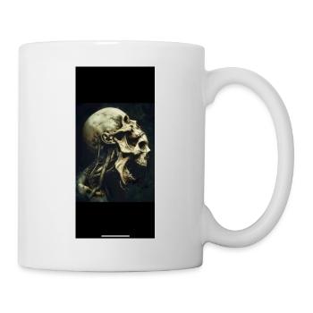 Skeleton head with howling face - Mug - white - Right