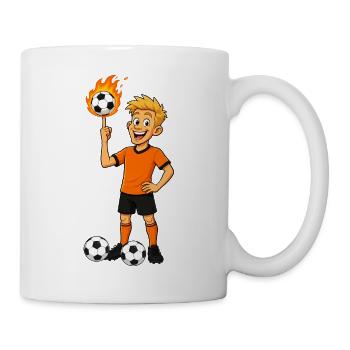 Footballer balancing ball - Mug - white - Right