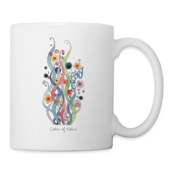 Couleurs de la nature : Fleurs aquarelles - Mug blanc - blanc - Droite