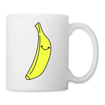 Banane Kawaii en jaune fluo - Mug blanc - blanc - Droite