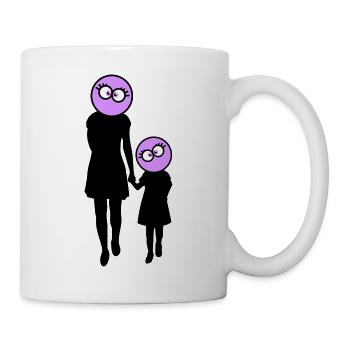 Silhouette familiale Chers enfants Parents Maman Papa - Mug blanc - blanc - Droite