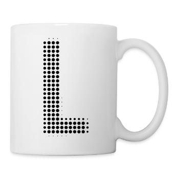 Buchstabe L – Punktmuster Initial Design - Tasse - Weiß - Rechts