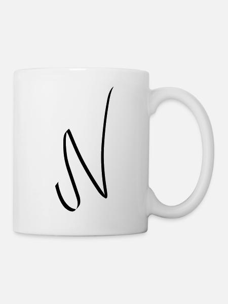 Buchstabe N - Tasse - Weiß