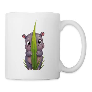 Nilpferd im Grasblick - Tasse - Weiß - Rechts