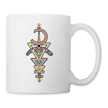 Figure tribale Amazigh géométrique et colorée - Mug blanc - blanc - Droite