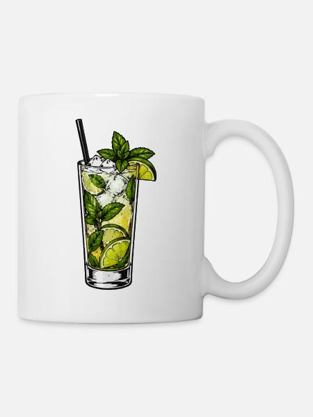 Mintlimetten Mojito Glas - Tasse - Weiß