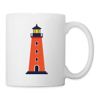 Lighthouse Line Icon Coastal Beacon Vector Symbol  - Mug - white - Right