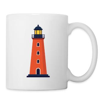 Lighthouse Line Icon Coastal Beacon Vector Symbol  - Mug - white - Right