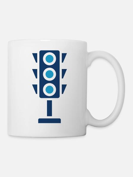 Ampel-Solid-Icon-Straßenampel-Transport-Sym - Tasse - Weiß