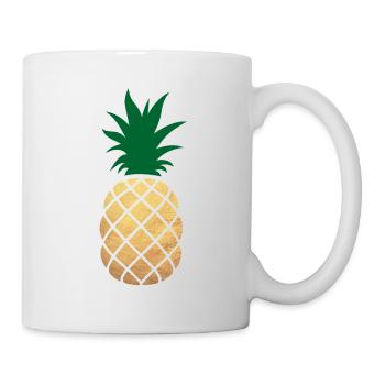 Décoration à l’ananas Gołd fête exotique sucrée d’été - Mug blanc - blanc - Droite