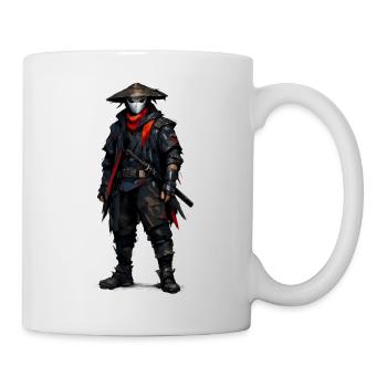 Samouraï de l’ombre avec une écharpe rouge - Mug blanc - blanc - Droite