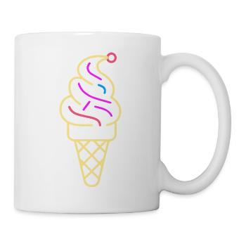 Eiscreme Line Art - Tasse - Weiß - Rechts