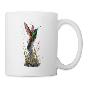 Leuchtende Kolibris und Wasserspritzer - Tasse - Weiß - Rechts