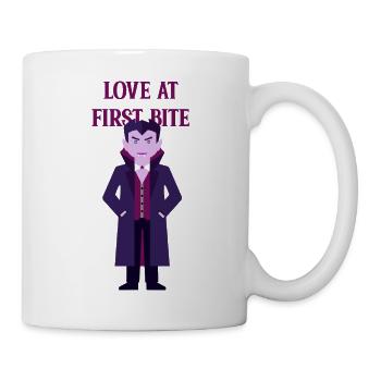 Liebe beim ersten Biss Vampir - Tasse - Weiß - Rechts