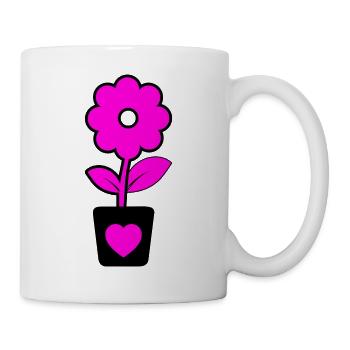Blumen - Tasse - Weiß - Rechts