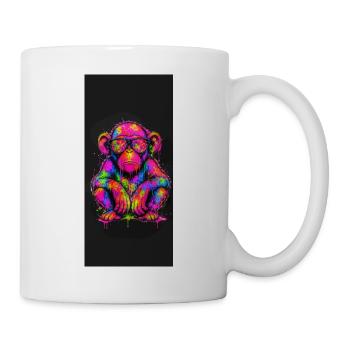 Neon Crazy mit funkelnden Sonnenbrillen - Tasse - Weiß - Rechts