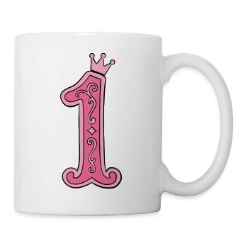 Pinkes Kronen-1 Design - Tasse - Weiß - Rechts