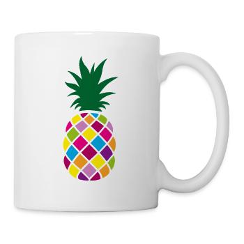 Pineapple Colorful Summer Party Exotic Holiday Fun Color - Mug - white - Right