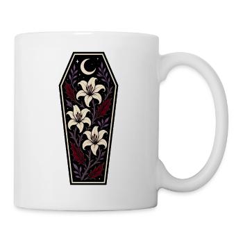 Gothic Coffin with Lilies and Moon - Mug - white - Right