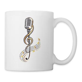 Microphone avec clé de sol – motif musical - Mug blanc - blanc - Droite