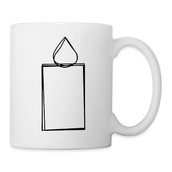 Kerze handgezeichnet - Tasse - Weiß - Rechts