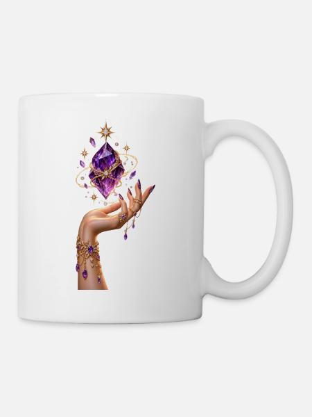 Magische Amethyst-Hand - Tasse - Weiß