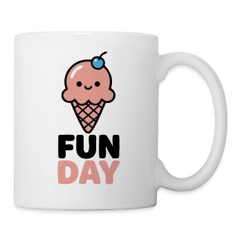 Fun Day Eiscreme Logo - Tasse - Weiß - Rechts