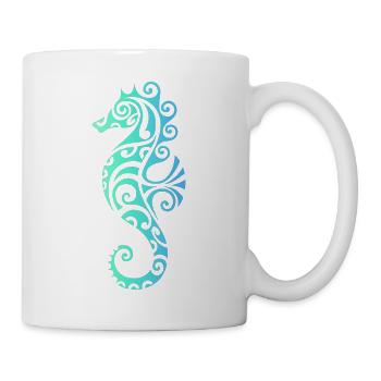 Seepferdchen – Maritimes Vintage Meeresmotiv - Tasse - Weiß - Rechts