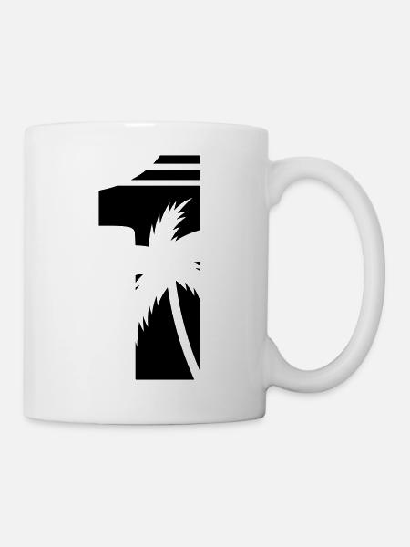 1_palmen - Tasse - Weiß