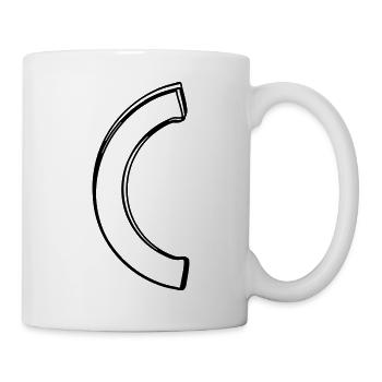 Runde Klammer handgezeichnet - Tasse - Weiß - Rechts