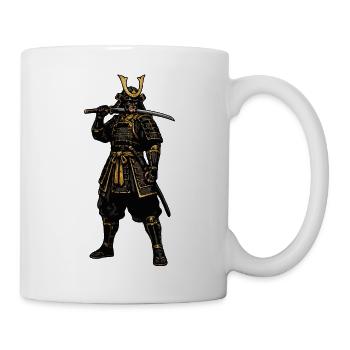 Samurai-Krieger in goldener Rüstung - Tasse - Weiß - Rechts