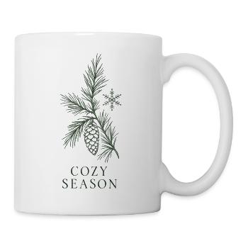 Gemütliches Kiefern-Jahreszeichen - Tasse - Weiß - Rechts