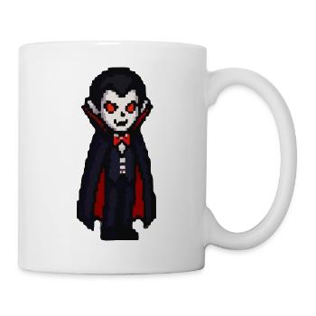 Vampirischer Cartoon Look mit Cape - Tasse - Weiß - Rechts
