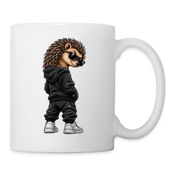 Igel im Streetstyle – Frecher Gangster-Look - Tasse - Weiß - Rechts