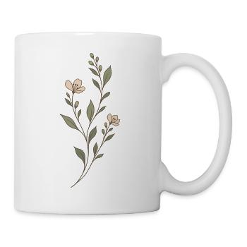 Zarte Wiesenblumen in Salbeigrün und Rosé - Tasse - Weiß - Rechts